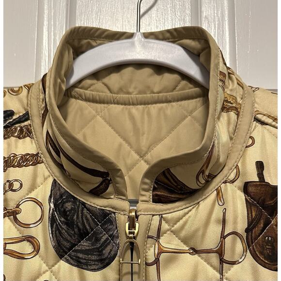 Lauren Ralph Lauren Equestrian Horse Print Quilted Vest XL Preppy Riding - Picture 4 of 11